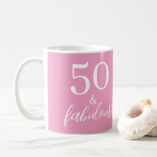 Mug 50 Fabuleux rose 50e anniversaire Personnalisé