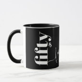 Mug 50 & Fabulous Black Grey Script (Gauche)