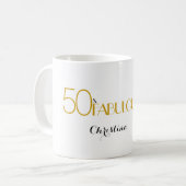 Mug 50 & FABULOUS Moderne 50e anniversaire avec Silhou (Devant gauche)