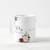 Mug 50 & Fabulous Womans 50th Birthday Party cadeau (Devant gauche)