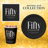 Mug 50 & Fearless Anniversaire Elégant moderne Black C