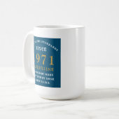 Mug 50e anniversaire 1971 Blue Gold pour sa personnali (Devant gauche)