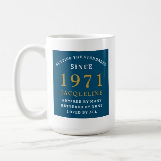 Mug 50e anniversaire 1971 Blue Gold pour sa personnali (Gauche)