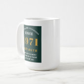 Mug 50e anniversaire 1971 Gold vert pour sa personnali (Devant gauche)