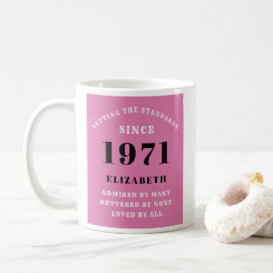 Mug 50e anniversaire 1971 Pink Black pour sa personnal