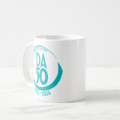Mug 50e anniversaire 1976-2026 en sarcelle (Devant gauche)