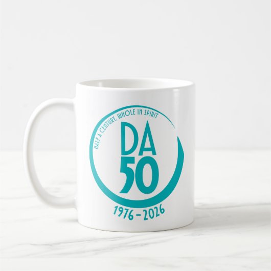 Mug 50e anniversaire 1976-2026 en sarcelle (Gauche)