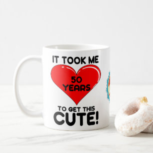 Mug 50e anniversaire 50 ans Coeur personnalisé