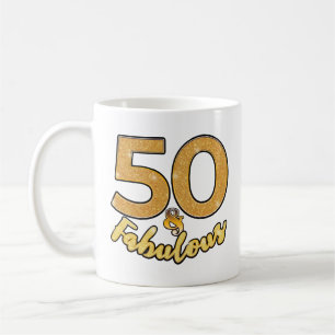 Mug 50e anniversaire 50 ans et fabuleux effet or