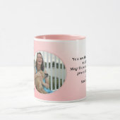 Mug 50e anniversaire 50 ans Modèle photo de texte rose (Centre)