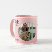 Mug 50e anniversaire 50 ans Modèle photo de texte rose (Devant gauche)