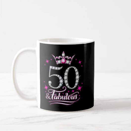 Mug 50e anniversaire. 50 et femmes fabuleuses, dames (Gauche)