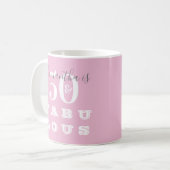 Mug 50e anniversaire 50 fabuleux rose gris personnalis (Devant gauche)