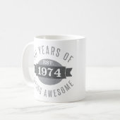 Mug 50e anniversaire Awesome 1974 (Devant gauche)