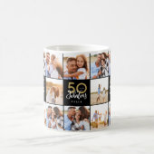 Mug 50e anniversaire bon noir collage photo chic c (Centre)
