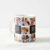 Mug 50e anniversaire bon noir photo collage chic  (Devant gauche)
