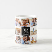 Mug 50e anniversaire bon noir photo collage chic  (Centre)