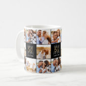 Mug 50e anniversaire de l'or noir collage photo chic (Devant gauche)