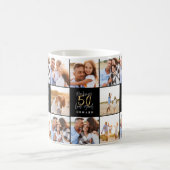 Mug 50e anniversaire de l'or noir collage photo chic (Centre)