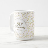 Mug 50e anniversaire de mariage Cœurs dorés (Devant gauche)