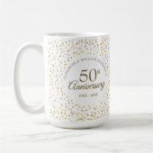 Mug 50e anniversaire de mariage Cœurs dorés (Gauche)