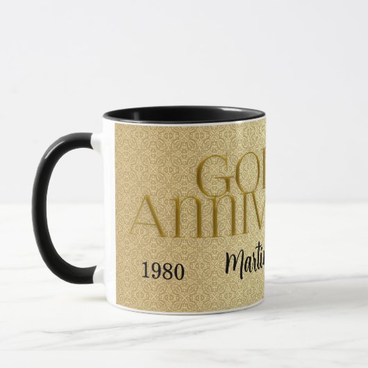 Mug 50e anniversaire de Mariage d'or Damas (Gauche)