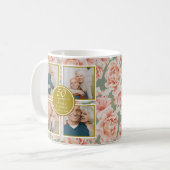 Mug 50e anniversaire de Mariage Floral Gold Photo (Devant gauche)