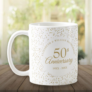 Mug 50e anniversaire de Mariage Gold Dust Confetti