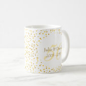Mug 50e anniversaire de Mariage Gold Hearts Confetti (Devant droit)