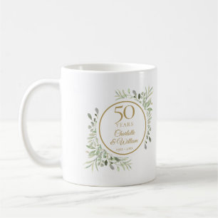 Mug 50e anniversaire des Feuilles d'Aquarelle douce