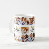 Mug 50e anniversaire d'or noir collage photo chic (Devant gauche)