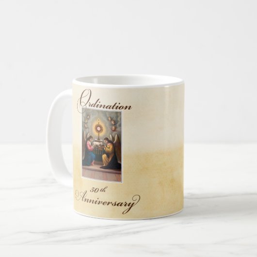 Mug 50e anniversaire d'ordination Anges à l'autel (Devant gauche)