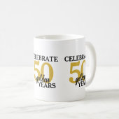 Mug 50e anniversaire du Mariage Célébrer 50 ans d'or (Devant droit)