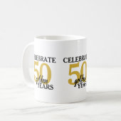 Mug 50e anniversaire du Mariage Célébrer 50 ans d'or (Devant gauche)