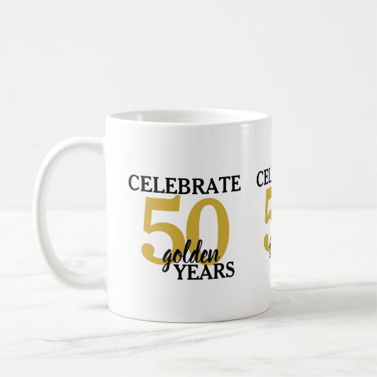 Mug 50e anniversaire du Mariage Célébrer 50 ans d'or (Gauche)
