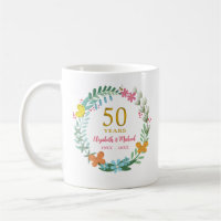 50e anniversaire du Mariage couronne de fleurs dor