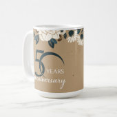 Mug 50e anniversaire du Mariage de fleurs rustiques (Devant gauche)