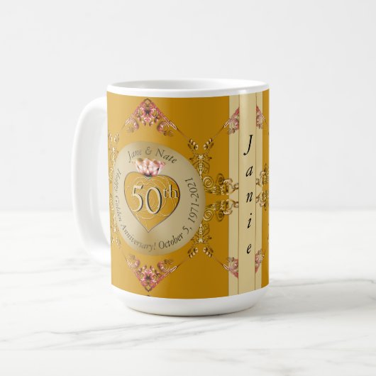 Mug 50e anniversaire du Mariage d'or (Devant gauche)