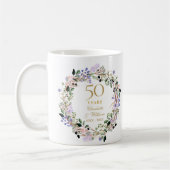 Mug 50e anniversaire du Mariage Floral Lavender Garlan (Gauche)