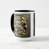 Mug 50e anniversaire Elegant Chic encourage à 50 ans (Devant gauche)