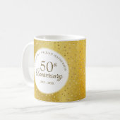 Mug 50e anniversaire Mariage Gold Coeurs d'huile Confe (Devant gauche)