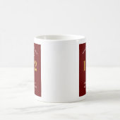 Mug 50e anniversaire Nom 1972 Red Gold Elegant Chic (Centre)