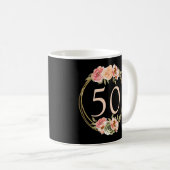 Mug 50e anniversaire Peach Floral (Devant droit)
