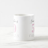 Mug 50e anniversaire Personnalisé 50 et fabuleux rose (Centre)