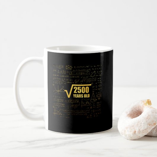 Mug 50e anniversaire racine Carré de 2500 50 ans (Avec donut)