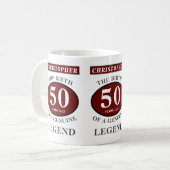 Mug 50e anniversaire Red Genuine Legend Ajouter votre (Devant gauche)