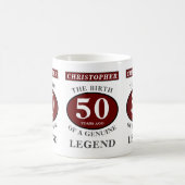 Mug 50e anniversaire Red Genuine Legend Ajouter votre (Centre)