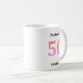 Mug 50e anniversaire Rose Rose Gold Parties scintillan (Devant droit)