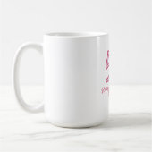Mug 50e anniversaire rose violet gras nom simple minim (Gauche)