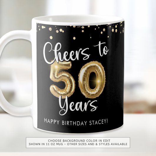 Mug 50e anniversaire Soeurs à 50 ans Black Gold